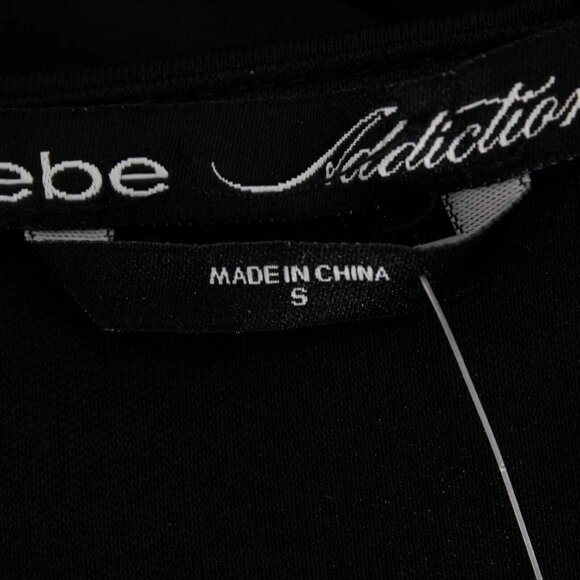 Bebe Addiction Kerra Sz S Black White Zip Side Open Side Poly Spandex Dress - Picture 8 of 12